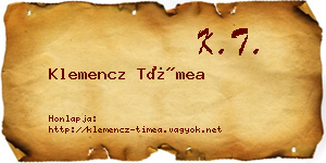 Klemencz Tímea névjegykártya