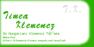 timea klemencz business card